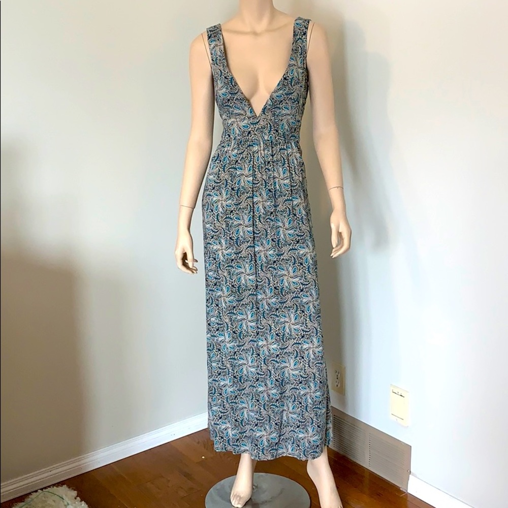 Deep plunge v-neck maxi dress